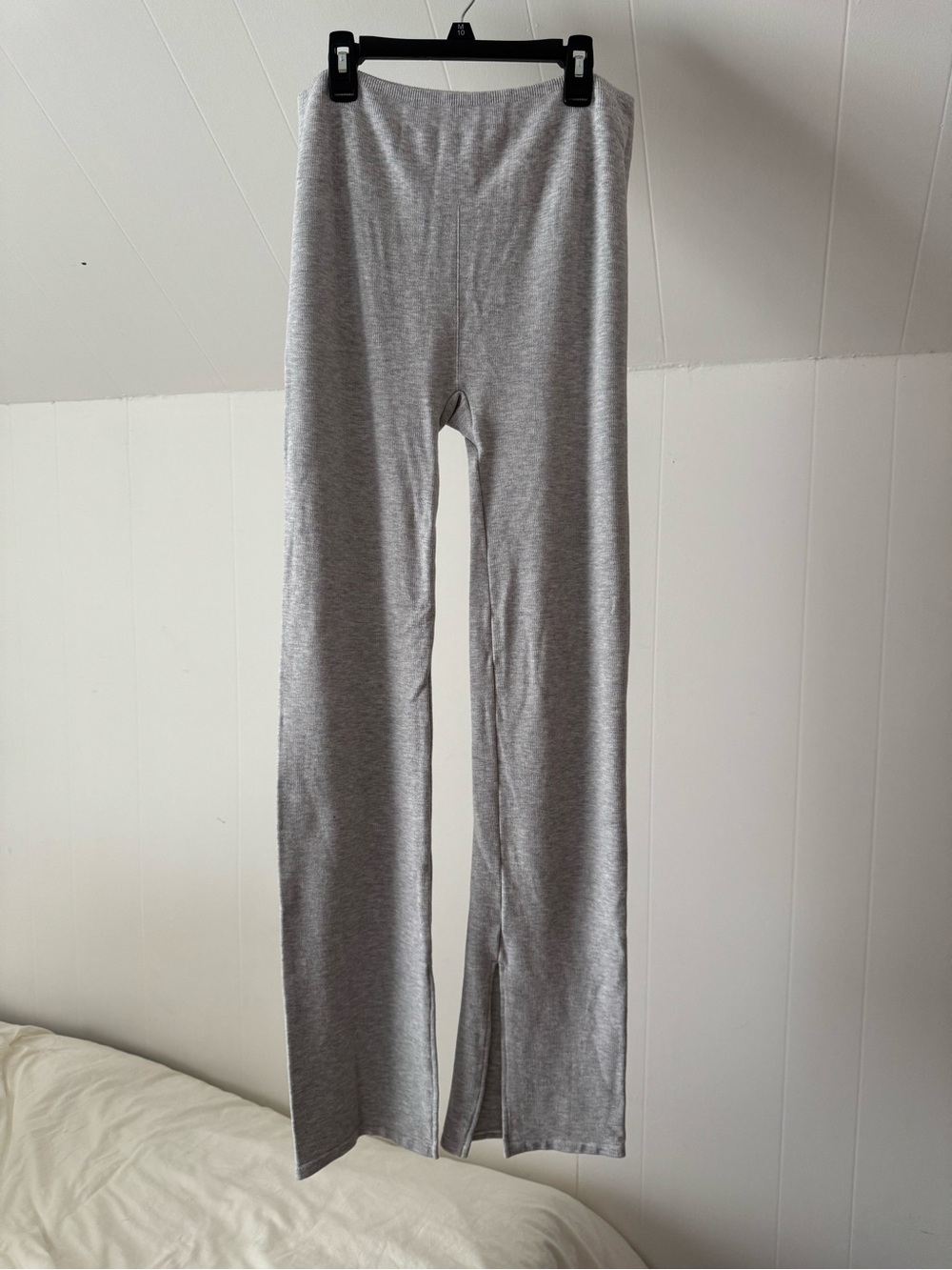 Fabletics | Heather Gray Knit Yoga Pants, Size L